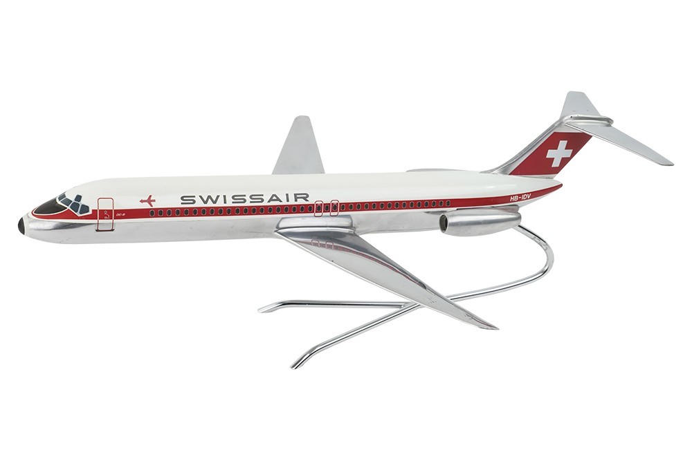 DC-9 SWISSAIR, maquette en aluminium (1/100)