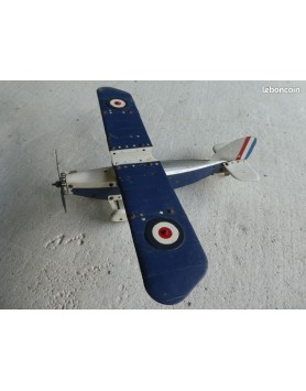 Avion grand format . Tole .MECCANO CONSTRUCTEURS D'AVION . GRAND MONOPLAN