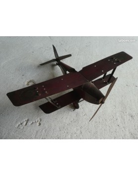 Avion grand format . Tole . MECCAVION . GRAND BIPLAN . Meccano
