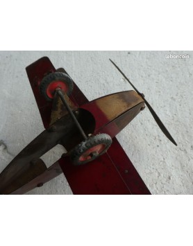 Avion grand format . Tole . MECCAVION . GRAND BIPLAN . Meccano