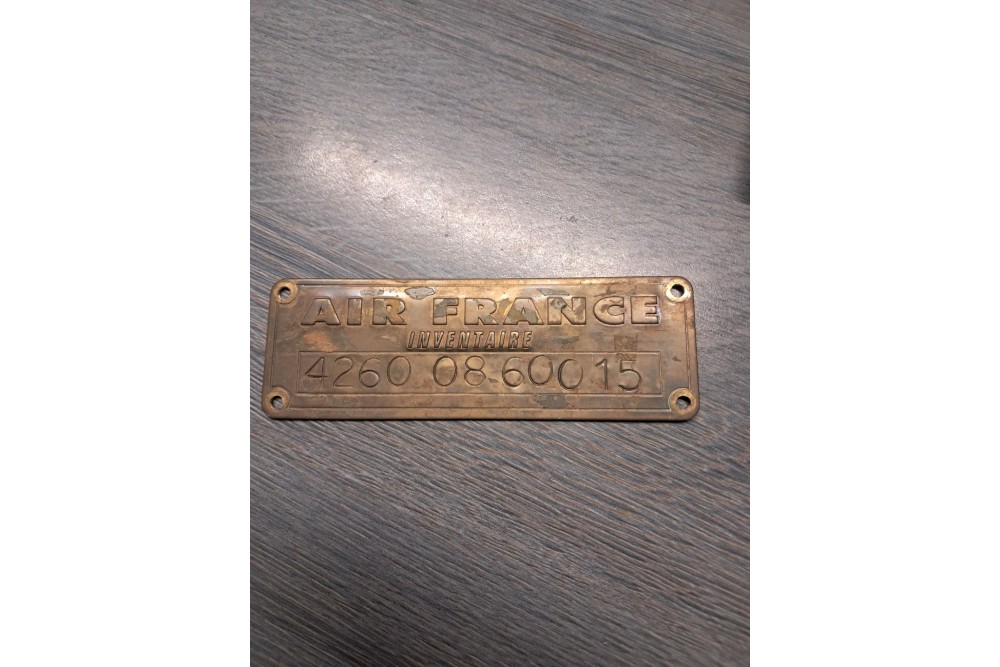 Plaque laiton Inventaire Air France
